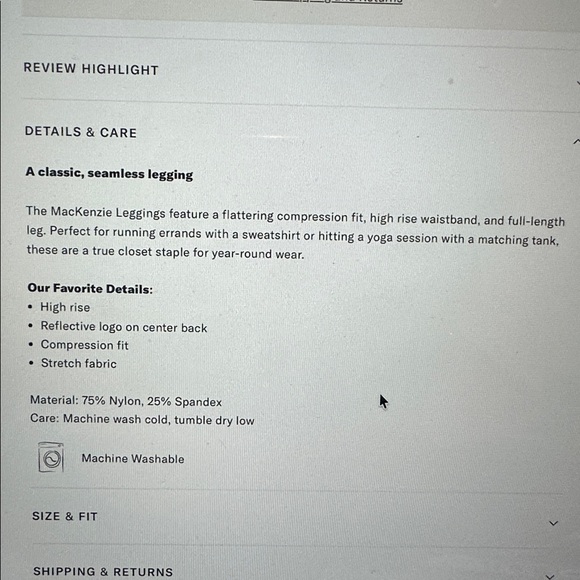 Tuckernuck Harbor Blue High Rise Long Compression Spandex MacKenzie Legging - Picture 5 of 5